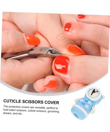 Manicure tools protect protective tent protective cap safety protection thread brush cutter nailing tool care cute scissors set fixed cover dead skin scissors silicone cover silica gel - Buy Online on GoSupps.com