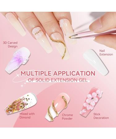 SUPWEE Solid Builder Gel for Nails Kit Clear White 3D Sculpture Nail Gel Non-Stick Hand Nail Extension Gel for Carving Patterns Decoration Nail Strengthen Nail Art Salon Home S-192 - Buy Online on GoSupps.com