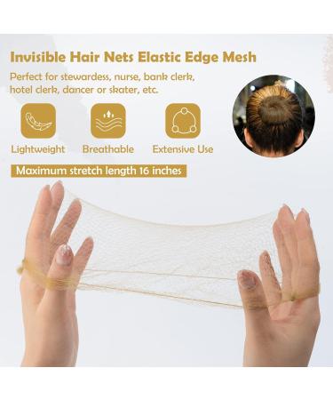 Prouskey 20pcs Blonde Hair Nets for Women - Invisible Elastic Mesh Bun Holder for Ballet, Dance, Nurse, Wig Fixing - Buy Online on GoSupps.com