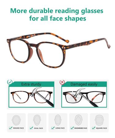 Eyekepper Retro Reading Glasses for Women & Men - Tortoise Frame +0.75 - Stylish Eyeglasses for Reading - Buy Online on GoSupps.com