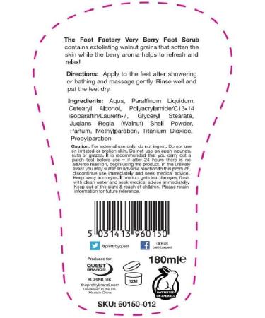 Foot Factory Very Berry Foot Scrub 180ml - Exfoliating Foot Treatment - Buy Online on GoSupps.com