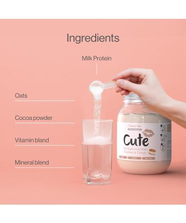Cute Nutrition Meal Replacement Shake - High Protein Raspberry Flavor - 500g with Vitamins and Minerals + Bonus E-Book - TummyTox White Chocolate Raspberry - Buy Online on GoSupps.com