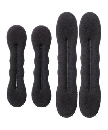 Jiahao strong holder hair sponge improved version 4 magic beauty hairstyle foam sponge donut maker ponytail bun twister tie 2 large and 2 small
