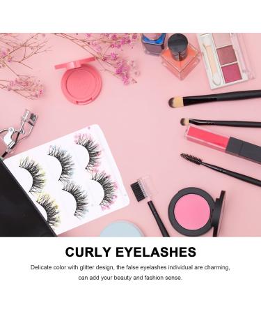 minkissy 3 Pairs Fake Eyelashes Fluffy Eyelashes Extensions Glitter Eyelashes Makeup Supplies for Women Girls - Buy Online on GoSupps.com
