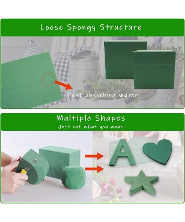 Prashent Green Floral Foam Blocks 3PCS - Wet/Dry Plant Foam for Fresh & Artificial Flower Arrangements - DIY Craft - 5.5L x 3.1W x 1.7H - Buy Online on GoSupps.com