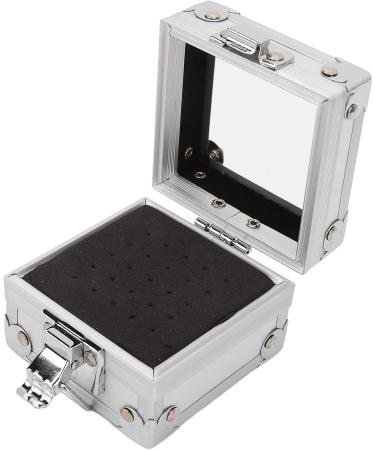 Nail Drills Organizer Transparent Clamshell Design Sturdy Durable Nail Drills Storage Box 25 Holes Slot Design Drop Resistant for Nail Salons (Silver) - Buy Online on GoSupps.com