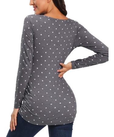 Love2Mi Maternity Nursing Shirt XL Grey V-Neck | Pregnancy Breastfeeding T-Shirt - Buy Online on GoSupps.com