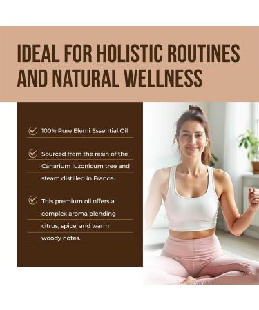 Elemi Essential Oil 100% Pure & Natural Steam Distilled from Canarium luzonicum Resin | Uplifting Citrus-Woody Aroma for Aromatherapy Skincare & Massage | Middle Note | from France | 1 Fl Oz Citrus lemon-like with woody  - Buy Online on GoSupps.com