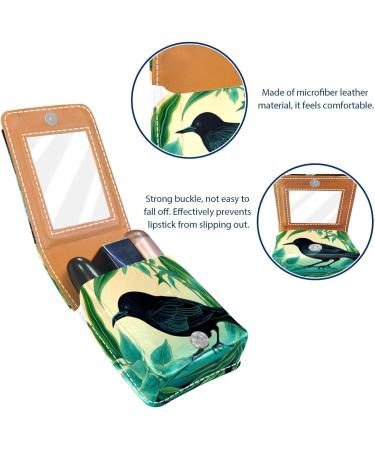 Stylish Leather Lipstick Case Organizer with Mirror - Mini Lip Gloss Holder Bag | Perfect for Travel & Makeup Storage - Buy Online on GoSupps.com
