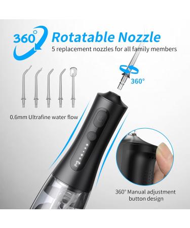 ENPULY Cordless Water Dental Flosser Portable 300ml Teeth Cleaner with 5 Modes & Jet Tips | IPX7 Waterproof Rechargeable Black Flosser for Effective Oral Care - Buy Online on GoSupps.com