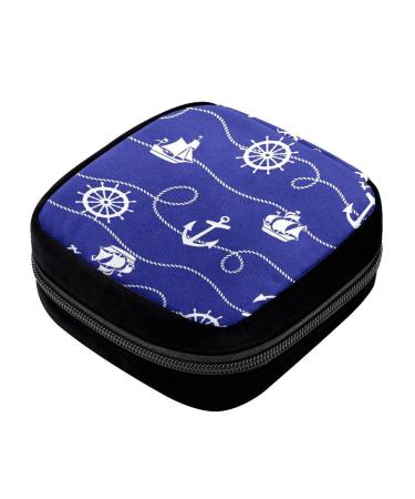 GIAPB Period Bag Sanitary Napkin Storage Bag Pad Holder for Period Makeup Pouch Ship and Anchor Color5397