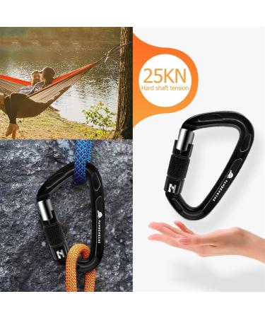 PANDENGZHE 25KN Heavy Duty Carabiner Clip (2 Pack) - Ideal for Climbing, Rigging, Ropes, Hammocks - Buy Online on GoSupps.com