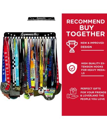Premium 16 Medal Display Hanger - Never Give Up | Upgraded Wall Mounted Holder with 20 Hooks for Gymnastics, Soccer, Swim Medals - Buy Online on GoSupps.com