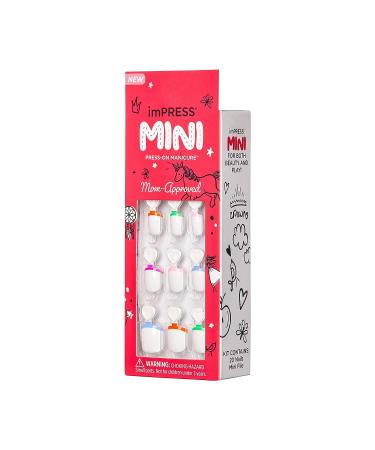 KISS imPRESS Mini Press-On Nails for Kids - 'French Pop' Manicure Set (20 Fake Nails + Nail File) - Buy Online on GoSupps.com