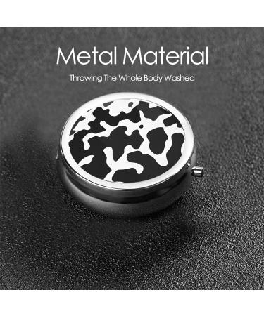 Buy Black Grey White Camo Round Pill Box - 3 Compartment Portable Travel Medicine Organizer - Buy Online on GoSupps.com