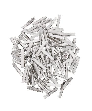 JZK 50 x Silver Metal Duckbill Hair Clips 6cm Crocodile Hair Clips for Home Salon and DIY for Girls and Women