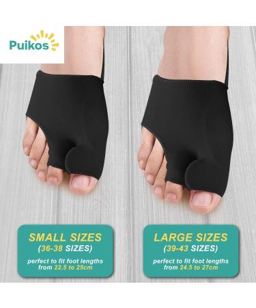 Puikos Hallux Valgus Toe Separator Set | Bunion Corrector Socks & Big Toe Strap | 2 Toe Spreader for Men & Women - Small Black - Buy Online on GoSupps.com