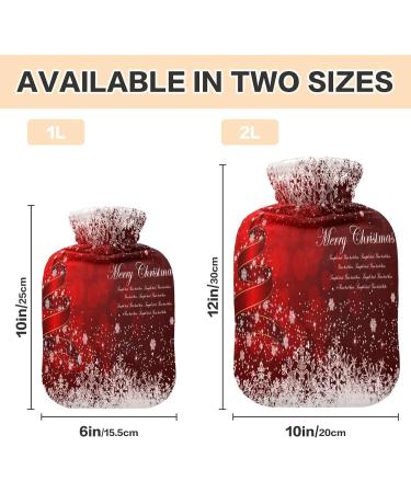 Buy KCLDECI 2L Hot Water Bottle with Cover - Christmas Tree Stars & Snowflakes | Foot Warmer & Pain Relief | Ideal Hot & Cold Therapy - Buy Online on GoSupps.com