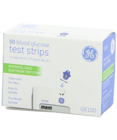 GE100 Blood Glucose Test Strips - 4/Boxes of 50 Strips  200/Total Strips