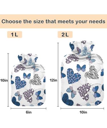 NAANLE Leopard Pattern Hot Water Bottle - 2L Transparent Warm Water Bag for Pain Relief & Heat Therapy - Buy Online on GoSupps.com