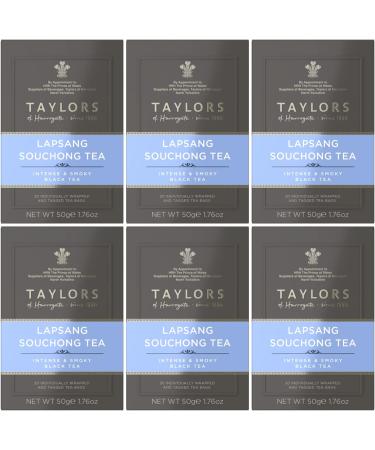 Taylors of Harrogate Lapsang Souchong Tea Individually Wrapped & Tagged Tea Bags - Pack of 6 X 20 TEA BAGS