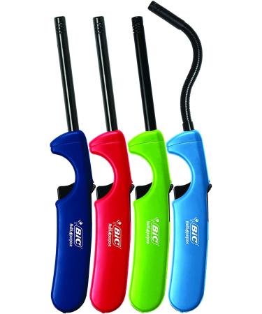 BIC Multi-Purpose Classic & Flex Wand Candle Lighters, Assorted Colors - Reliable & Safe Utility Lighter for Fireplaces, Campfires & More (4-Count) - Buy Online on GoSupps.com