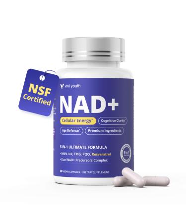 Doctor-Formulated NAD+ Supplement with NMN 250mg & NR 100mg Multi-Pathway NAD Booster with Resveratrol PQQ & Betaine Supports Cellular Repair Heart Health Energy Focus & Healthy Aging
