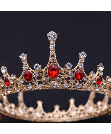 Frcolor Queen Crowns | Rhinestone Baroque Vintage Wedding Tiara & Crowns in Red - International Shipping Available - Buy Online on GoSupps.com