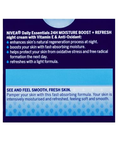 NIVEA Daily Essentials 24H Moisture Boost Night Cream - 50ml - Buy Online on GoSupps.com