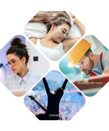 Ear Plugs for Sleeping - Reusable Noise Reduction Earplugs (25dB-30dB) with 8 Ear Tips | Soft Hearing Protection for Concerts Study & Work - Black - Buy Online on GoSupps.com