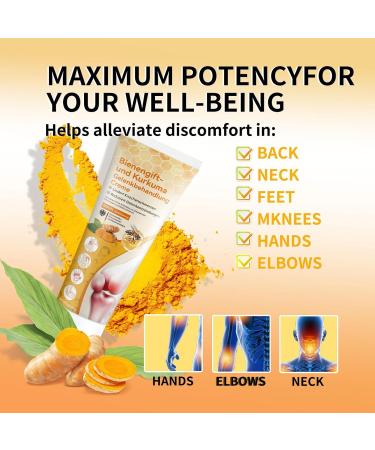 Lot de 2 pommades Bee Venom Ointment pommade la cire d'abeille cr me pour les articulations avec venin d'abeille et curcuma cr me d'abeille pommade venin d'abeille gel de curcuma pour soulager - Buy Online on GoSupps.com