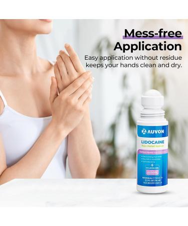 AUVON Max Strength Lidocaine Pain Relief Roll-On with Lavender Essential Oil No Mess Applicator Quick Absorbing to Numb & Soothe Pain Relief for Knees Shoulders 2.5 Oz 2 Packs - Buy Online on GoSupps.com