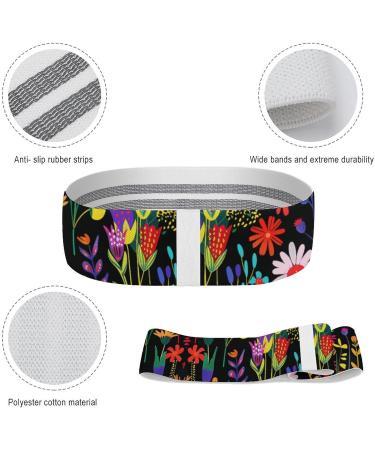 Shop Stylish Resistance Bands | Vines & Wildflowers Printed Fabric Leg Bands for Home Fitness - International Shipping Available - Buy Online on GoSupps.com