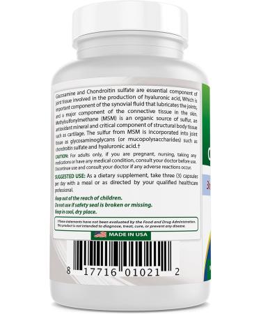 Best Naturals Glucosamine Chondroitin MSM Supplements 2600 mg per Serving 90 Capsules (90 Count (Pack of 1)) Unflavored 90 Count (Pack of 1) - Buy Online on GoSupps.com