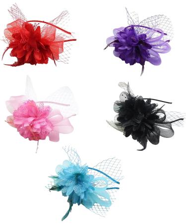 amangul 1920s Medieval Feather Shape Headband Hair Hoop Woman Cosplay Performances Headpiece Festival Party Costume Props(Red) - Buy Online on GoSupps.com