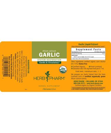 Organic Garlic Liquid Extract for Cardiovascular Support - 4oz | Herb Pharm - Buy Online on GoSupps.com