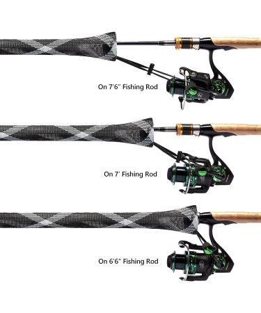 BASSDASH 7-1/2ft Casting Spinning Rod Sleeves - 2pcs Black & White | Protective Socks for Fishing Poles - Buy Online on GoSupps.com