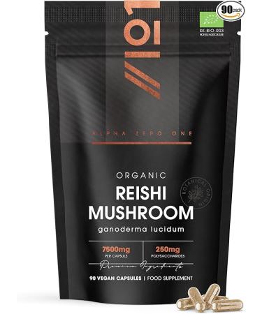 Organic Red Reishi Extract 7500mg | Potent 250mg Polysaccharides - 15:1 Extract Reishi Mushroom | 90 Vegan Capsules (3 Months Supply) - Buy Online on GoSupps.com