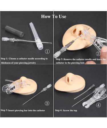 Aumeo Mixed Catheter Piercing Needles - 14G, 16G, 18G, 20G - Disposable Stainless Steel - Sterile Piercing Needles for Nose, Lip, Belly, Tongue, Cartilage, Ear - IV Catheter Needles - Buy Online on GoSupps.com