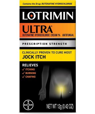 Lotrimin Ultra Antifungal Jock Itch Cream, Prescription Strength Butenafine Hydrochloride 1% Treatment, Clinically Proven to Cure Most Jock Itch, Cream, 0.42 Ounce (12 Grams)