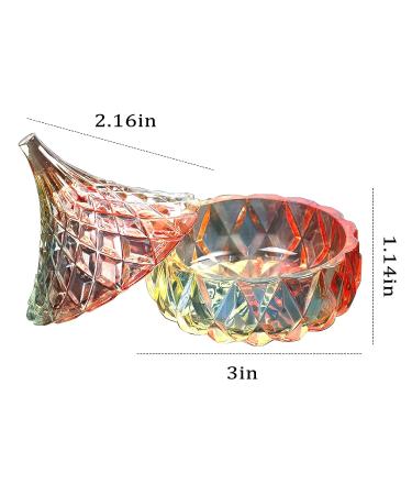 ANGNYA Luxury Large Nail Dappen Dish with Lid - Colorful Crystal Glass Cup for Acrylic Nails - Monomer Acrylic Nail Decor Liquid Powder Holder Dish - Buy Online on GoSupps.com