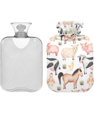 NAANLE 2L Hot Water Bottle with Cover - Farm Animal Designs for Pain Relief & Heat Therapy | Ideal for Back Hand Foot & Neck Warmth - Buy Online on GoSupps.com