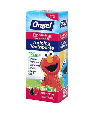 Orajel Elmo Fluoride-Free Training Toothpaste for Kids - Berry Flavor, 1.5 oz (3 Months to 4 Years) - Buy Online on GoSupps.com
