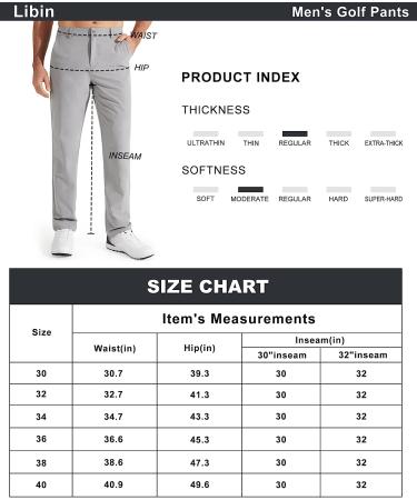 Libin Men's Golf Pants Slim Fit Stretch 30/32 Quick Dry Lightweight Comfort with Pockets - Black 36W x 30L - Buy Online on GoSupps.com