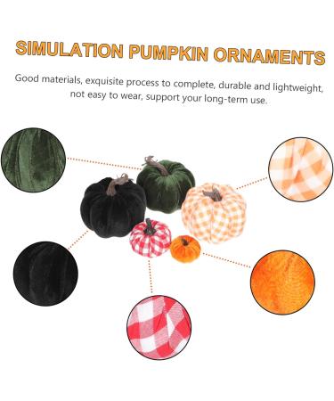 FUNOMOCYA 5pcs Artificial Pumpkin Decor Ornament Fake Pumpkin Photo Prop Simulated Pumpkin Lifelike Pumpkin Simulation Pumpkin Plaid Cloth Halloween Assorted Color 13x13cm - Buy Online on GoSupps.com
