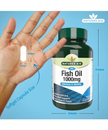 Natures Aid Fish Oil 1000mg High Strength Omega-3 Supplement with DHA & EPA Supports Heart Brain Vision Immune & Joint Health Non-GMO High Strength Natural Fish Oil 90 Softgel Capsules Fish Oil 1000mg 90 Softgels - Buy Online on GoSupps.com