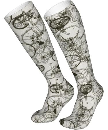Buy Retro Hand-Drawn Compression Socks for Men & Women | 15-20 mmHg Circulation Support for Running & Cycling - Buy Online on GoSupps.com