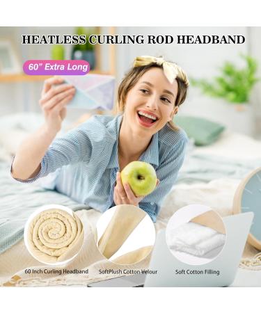 Heatless Curling Band - New Overnight Curly Winder for Medium to Long Hair | No Heat DIY Curls with Hairpin | Beige - Buy Online on GoSupps.com