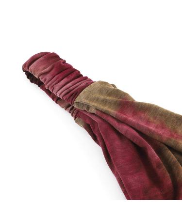 Sethexy Tie Dye Wide Frontal Elastic Head Wraps - 4 Pack Vintage Yoga & Running Headbands for Women & Girls - Wicking Hair Band - Buy Online on GoSupps.com