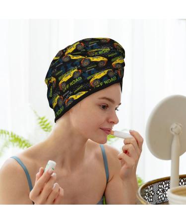 Hair Towel Wrap - Fast Drying Turban with Button | Hair Drying Towel for Quick Results (Monster Truck1 - Buy Online on GoSupps.com